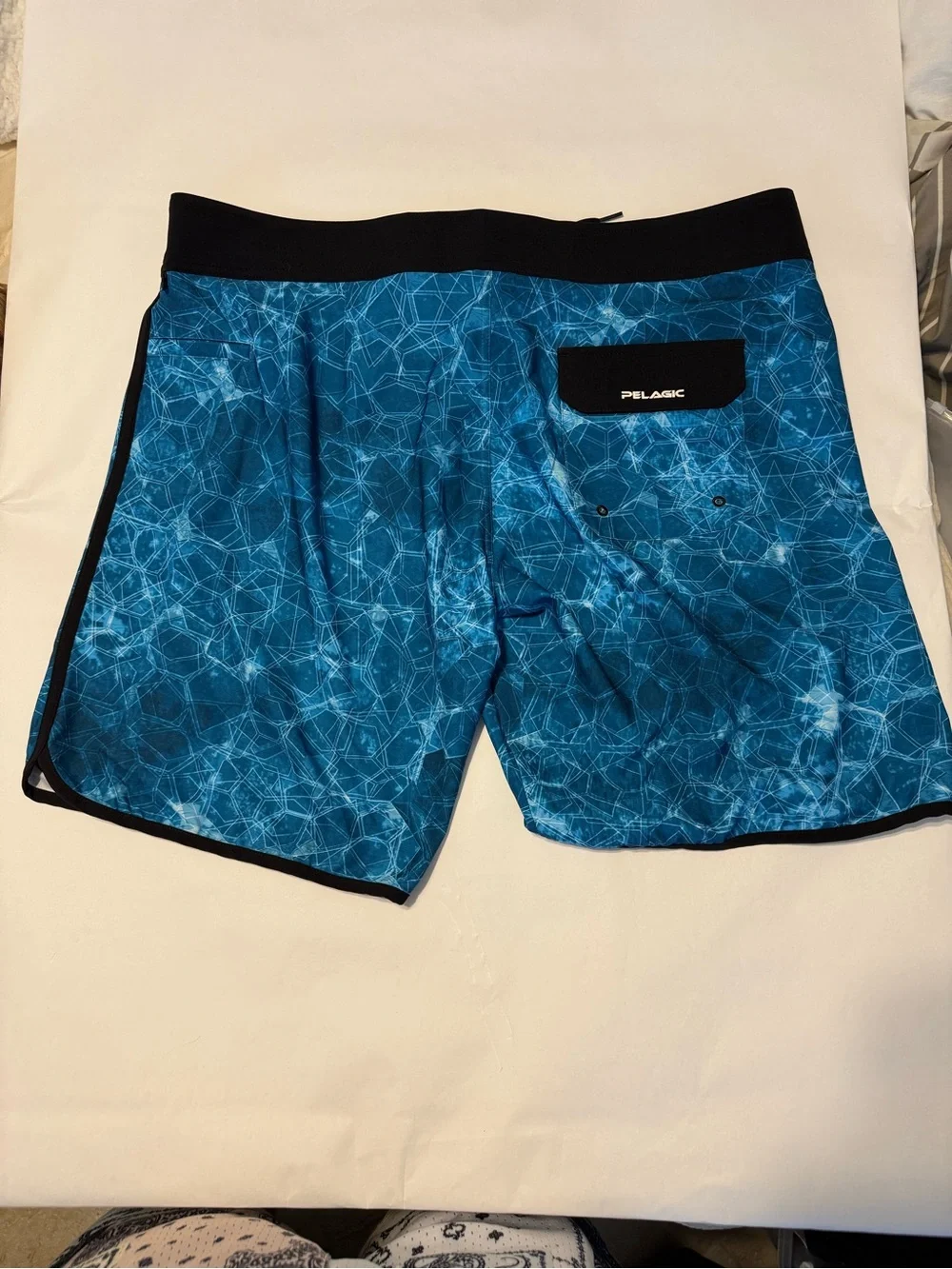 Pelagic Blue & Black Men's Swim Board Shorts